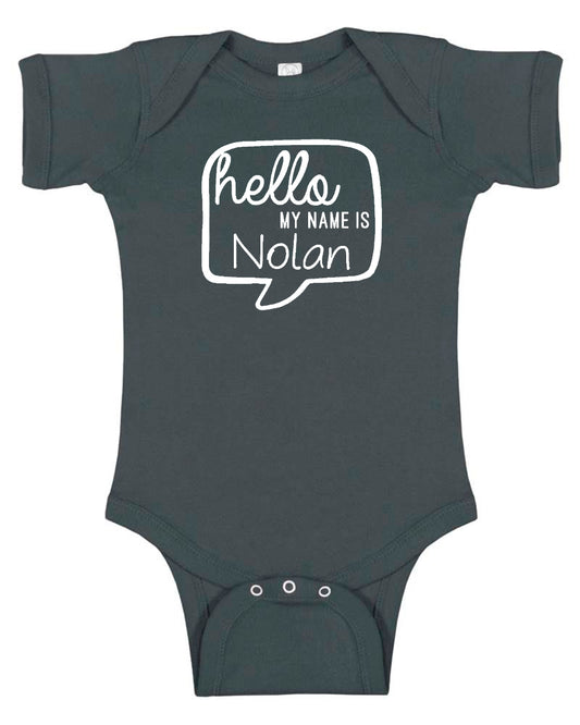 Custom "Hello My Name Is..." Baby Bodysuit Personalized with Name