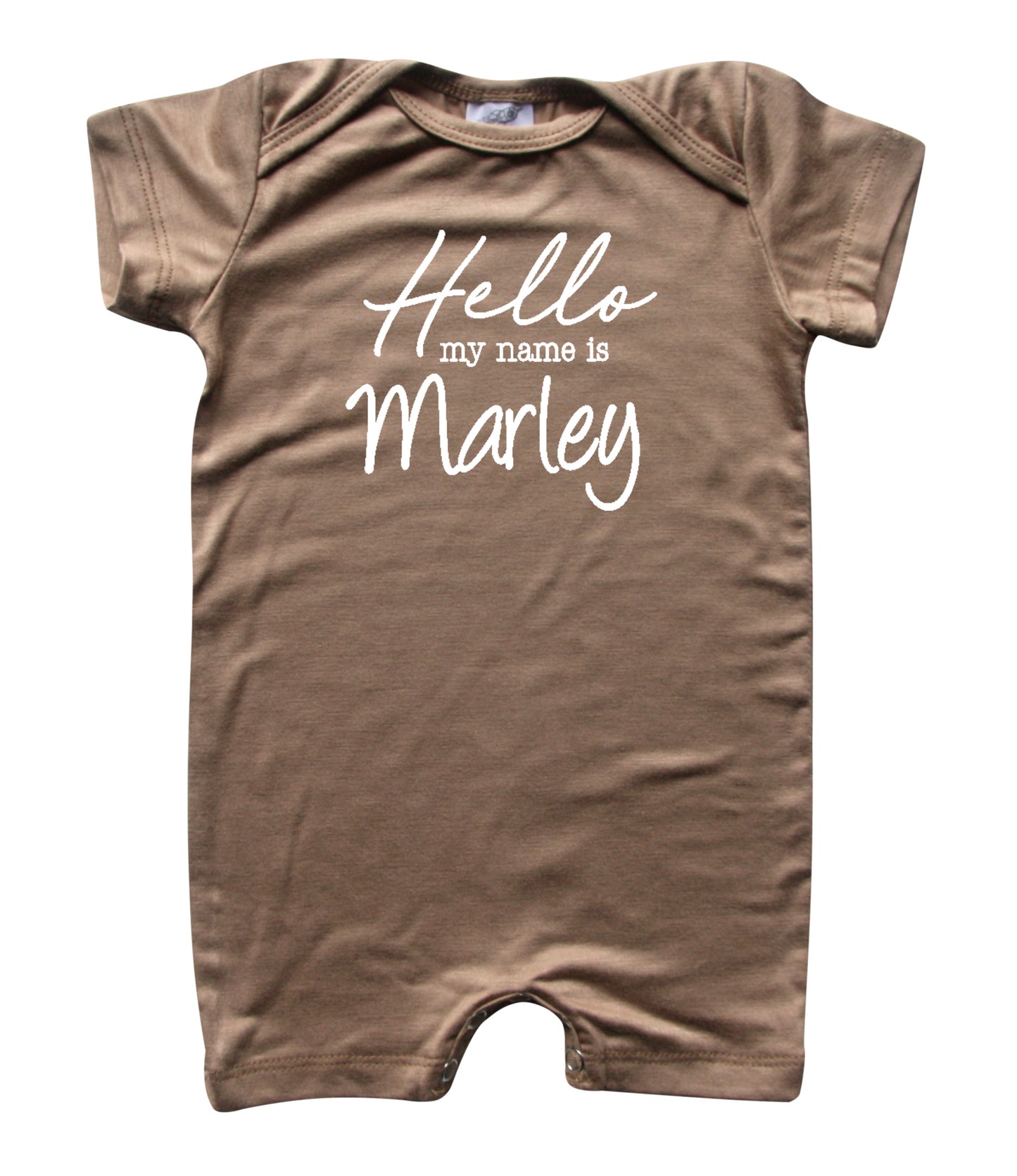 Hello My Name Is Personalized Silky Baby Romper Shorts for Boys and Girls