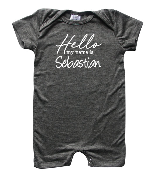 Hello My Name Is Personalized Silky Baby Romper Shorts for Boys and Girls