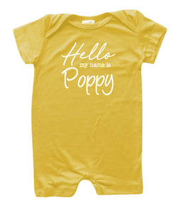 Hello My Name Is Personalized Silky Baby Romper Shorts for Boys and Girls