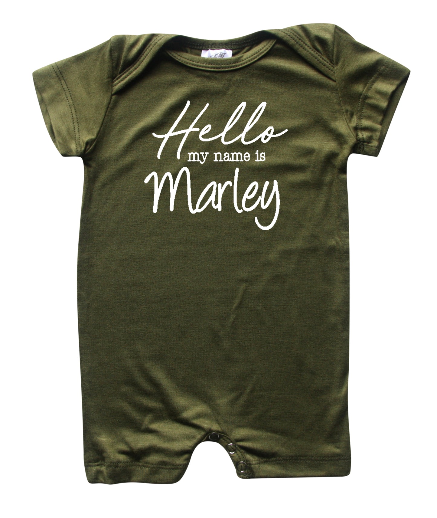 Hello My Name Is Personalized Silky Baby Romper Shorts for Boys and Girls