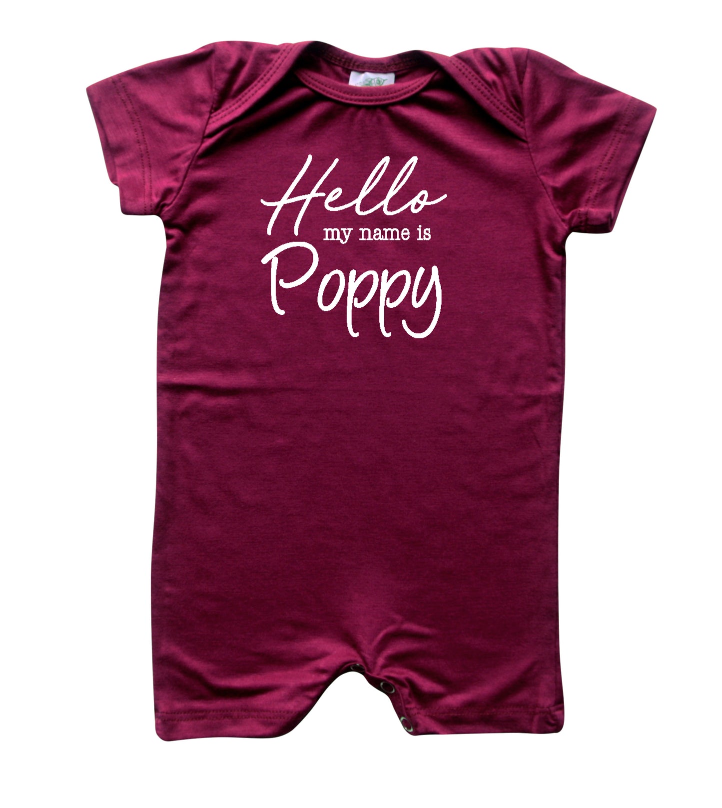 Hello My Name Is Personalized Silky Baby Romper Shorts for Boys and Girls