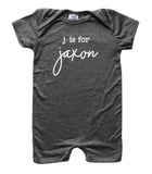 Initial Personalized Name Silky Baby Romper Shorts for Boys and Girls