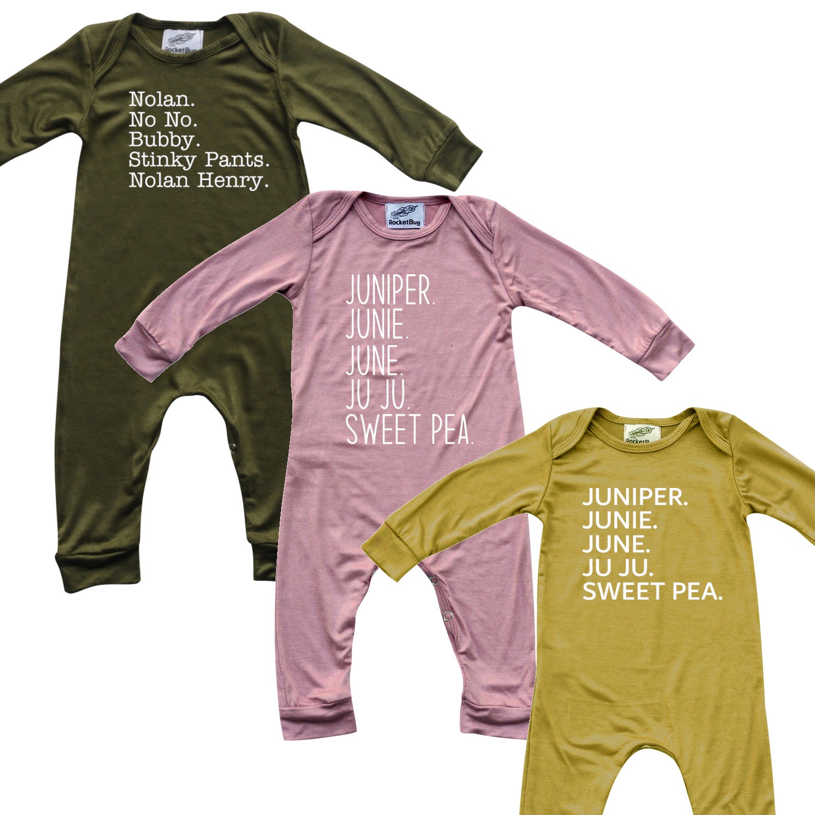 Personalized Nickname Custom Silky Long Sleeve Baby Romper