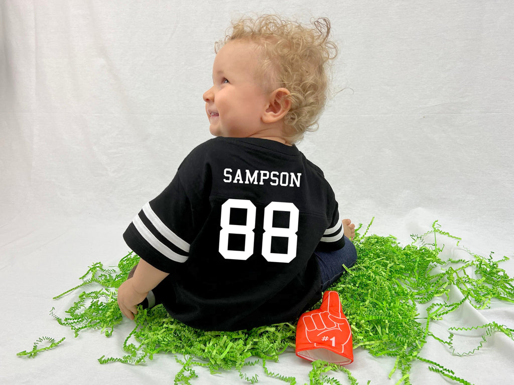 Custom Football Jersey Toddler and Child Personalized with Name and Number (Back Only) 5/6 / Vintage Heather