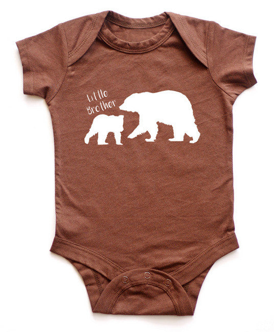 Little Brother with Big Bear Baby Bodysuit
