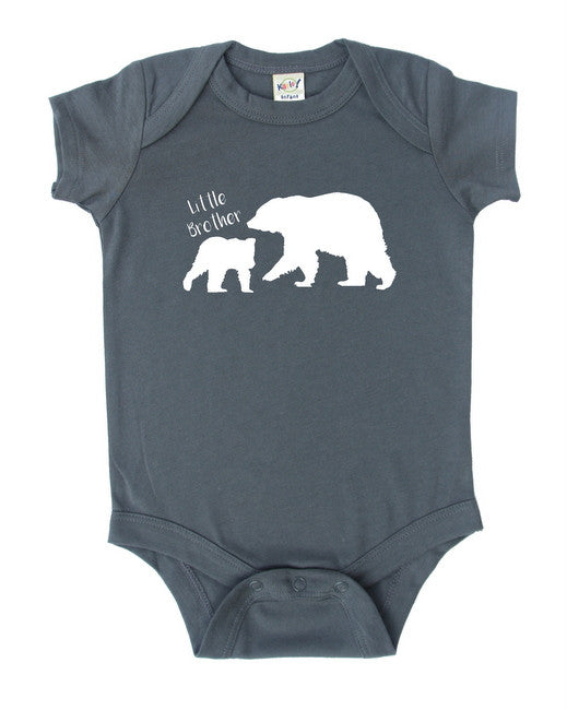 Little Brother with Big Bear Baby Bodysuit