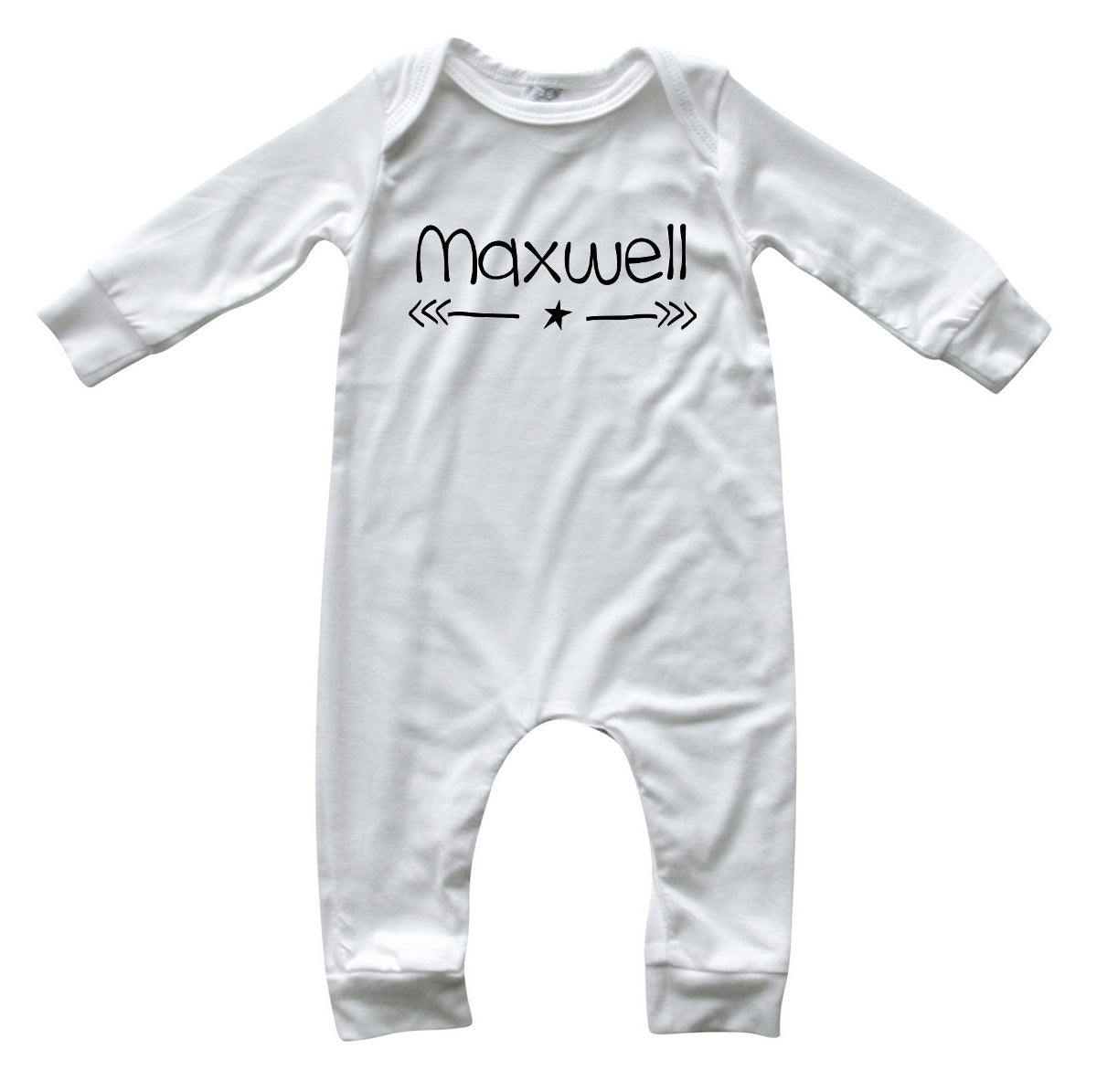 Personalized Heart or Star Silky Long Sleeve Baby Romper for Boys and Girls
