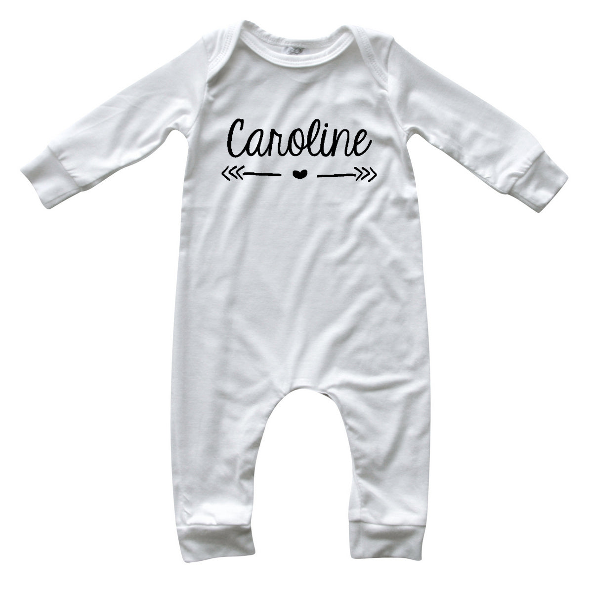 Personalized Heart or Star Silky Long Sleeve Baby Romper for Boys and Girls