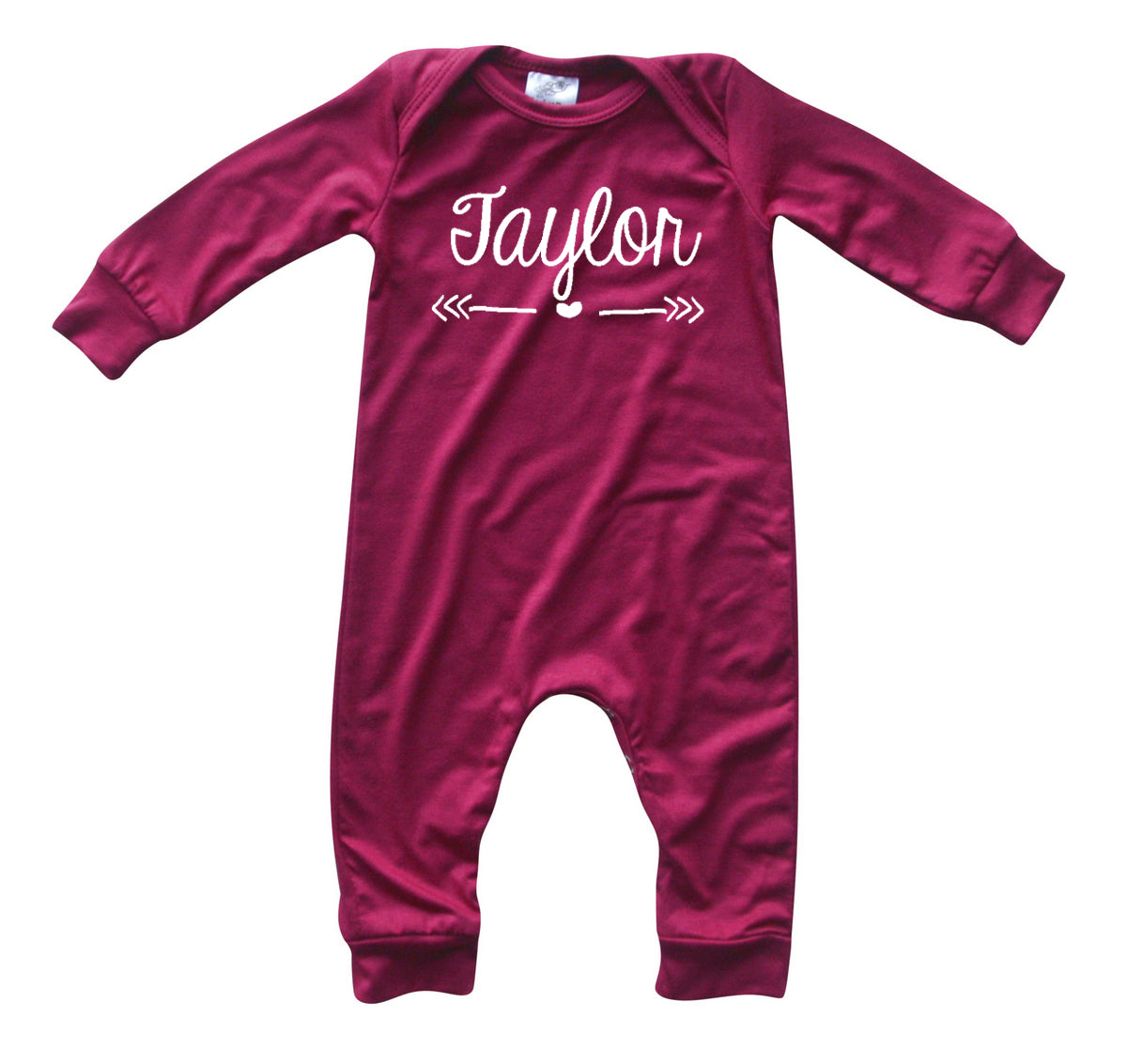 Personalized Heart or Star Silky Long Sleeve Baby Romper for Boys and Girls