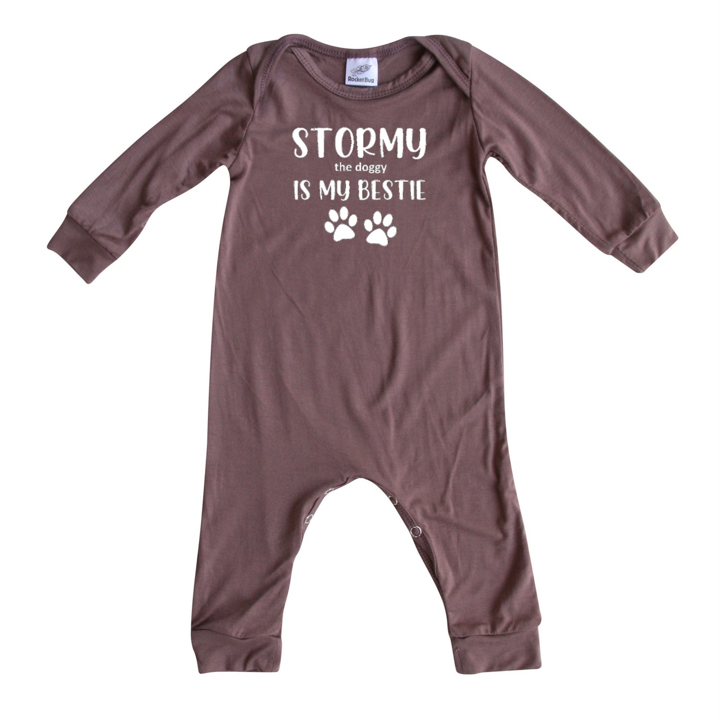 Bestie Personalized Custom Silky Long Sleeve Baby Romper