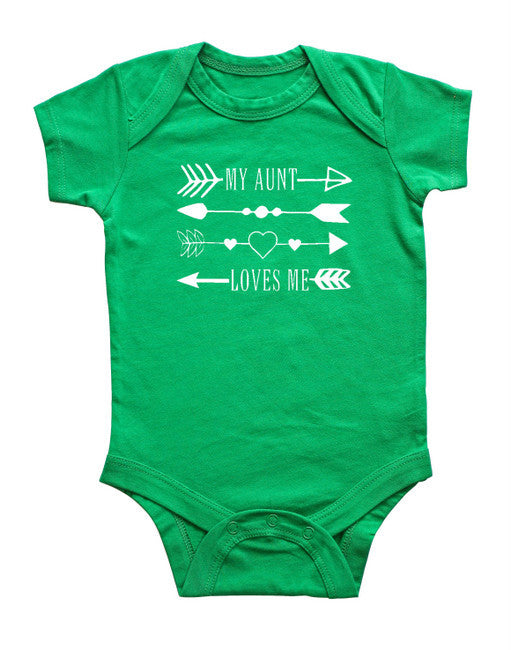 "My Aunt Loves Me" Arrows Baby Bodysuit