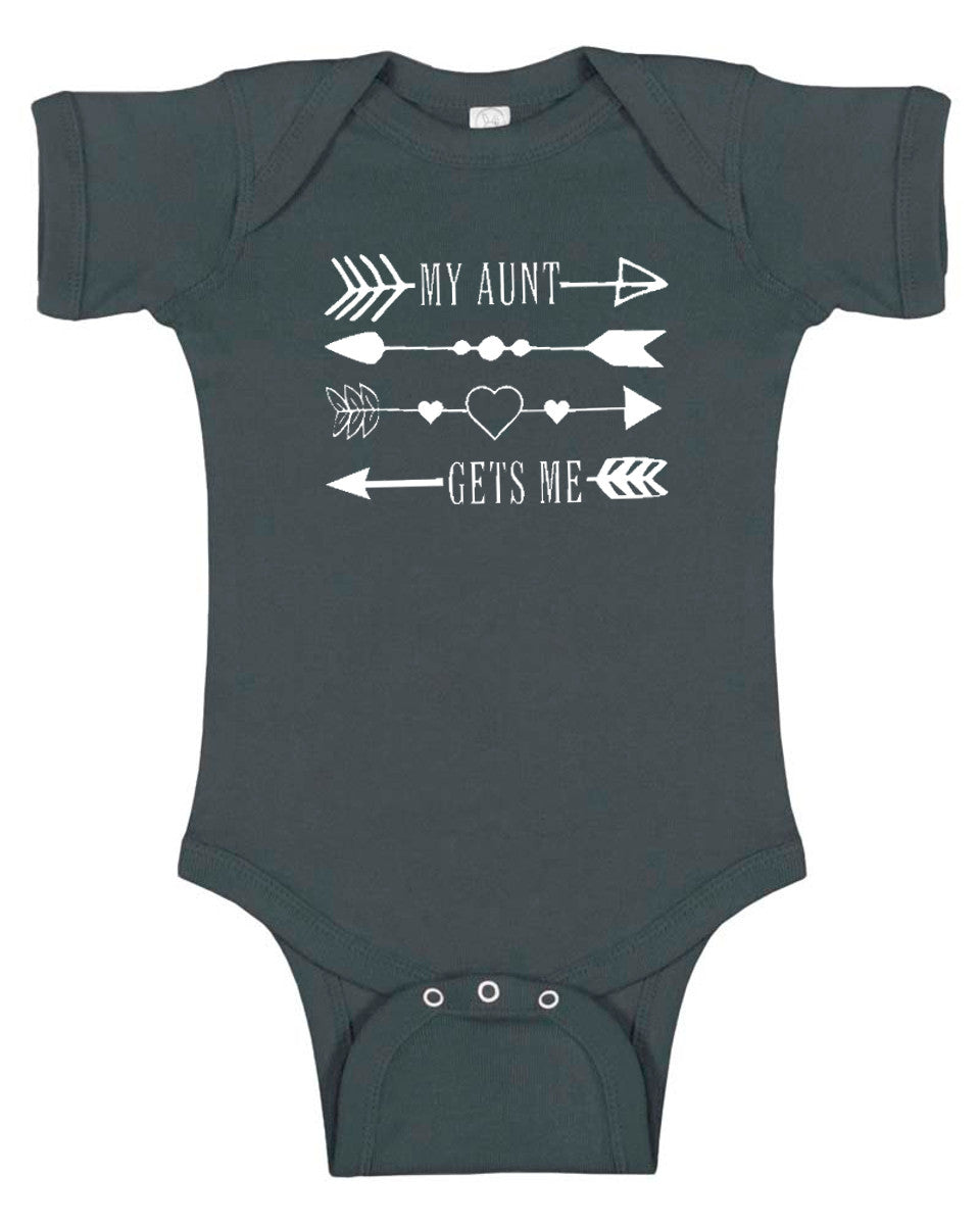 "My Aunt Gets Me" Arrows Baby Bodysuit