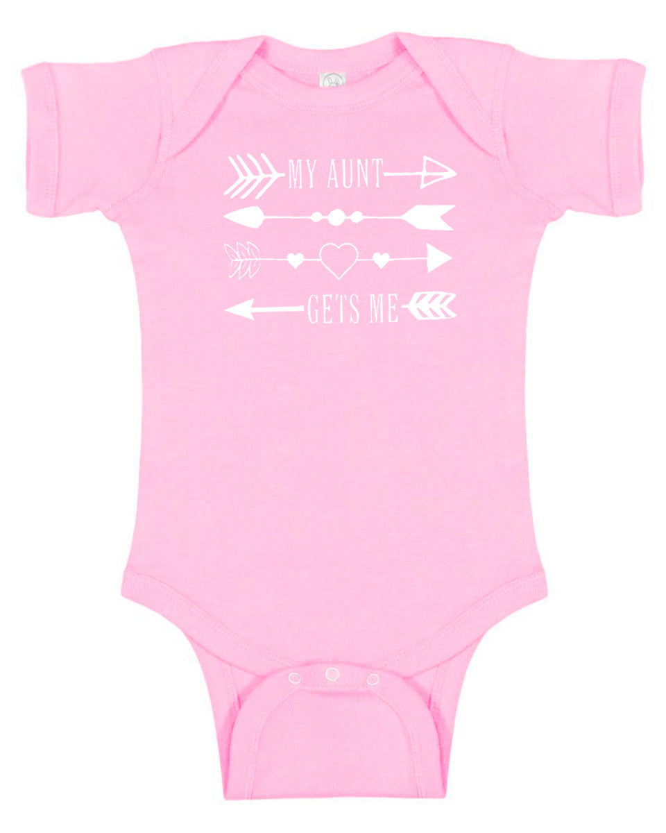 "My Aunt Gets Me" Arrows Baby Bodysuit
