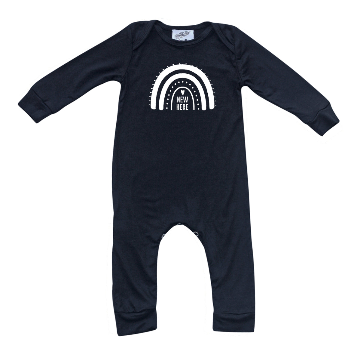 New Here Rainbow Silky Long Sleeve Baby Romper for Boys and Girls