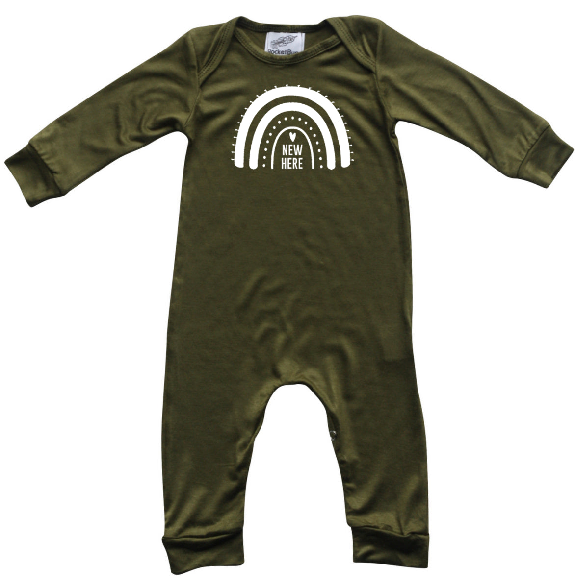 New Here Rainbow Silky Long Sleeve Baby Romper for Boys and Girls