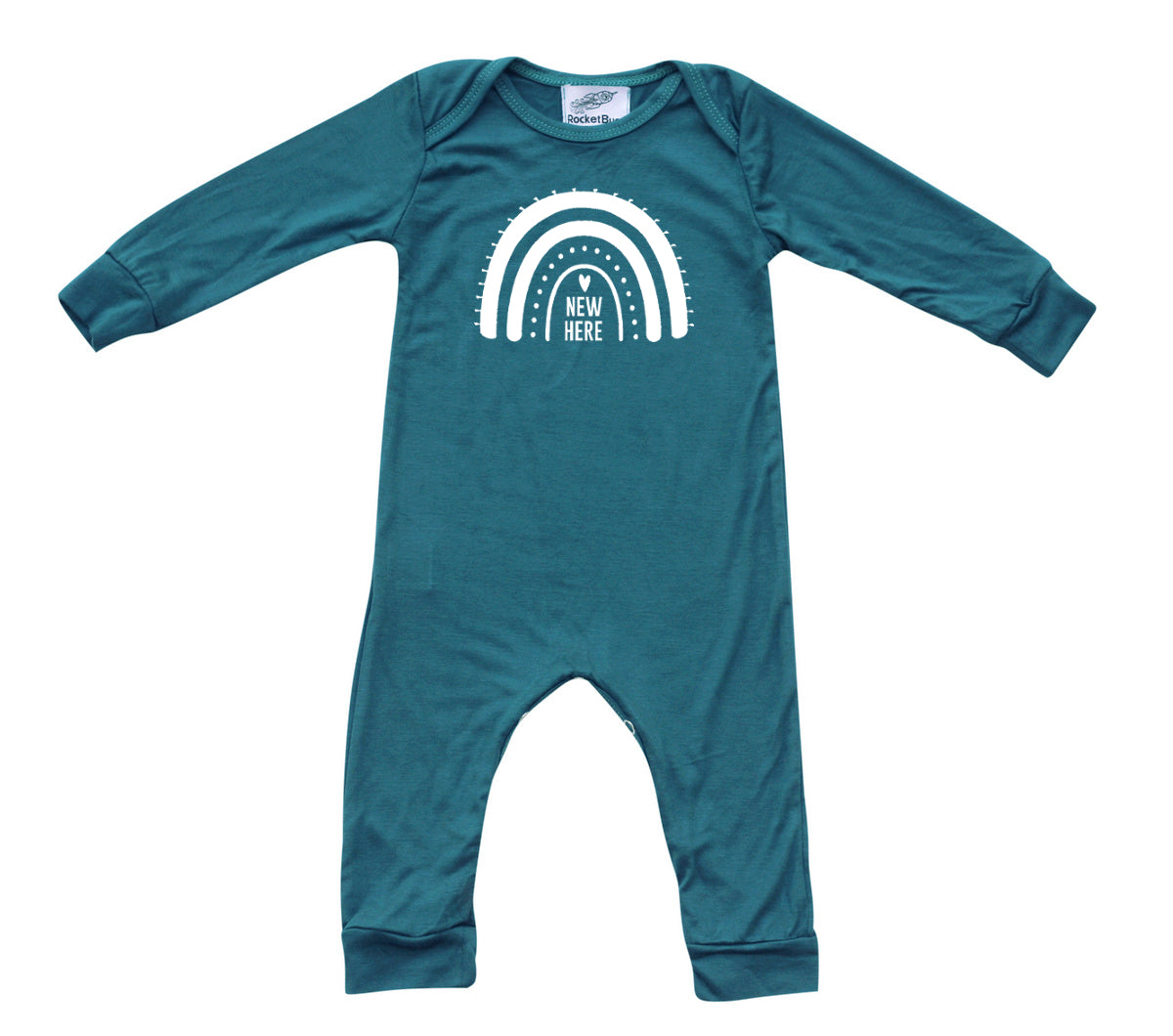 New Here Rainbow Silky Long Sleeve Baby Romper for Boys and Girls