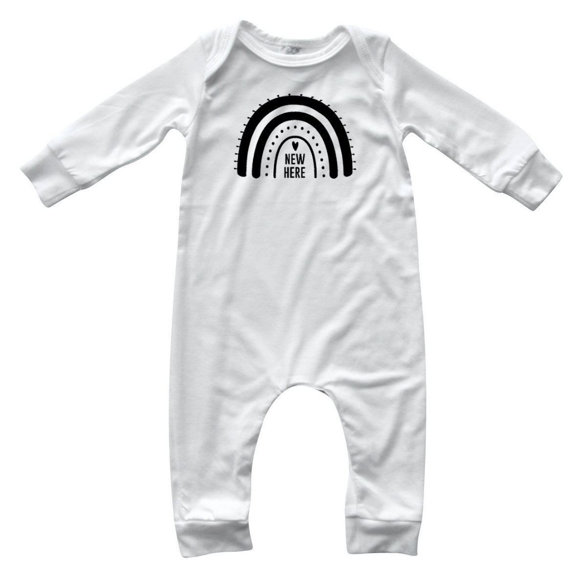 New Here Rainbow Silky Long Sleeve Baby Romper for Boys and Girls