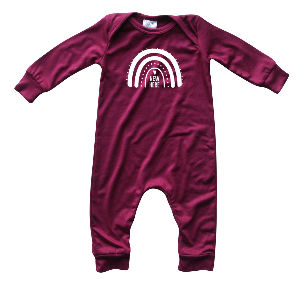 New Here Rainbow Silky Long Sleeve Baby Romper for Boys and Girls
