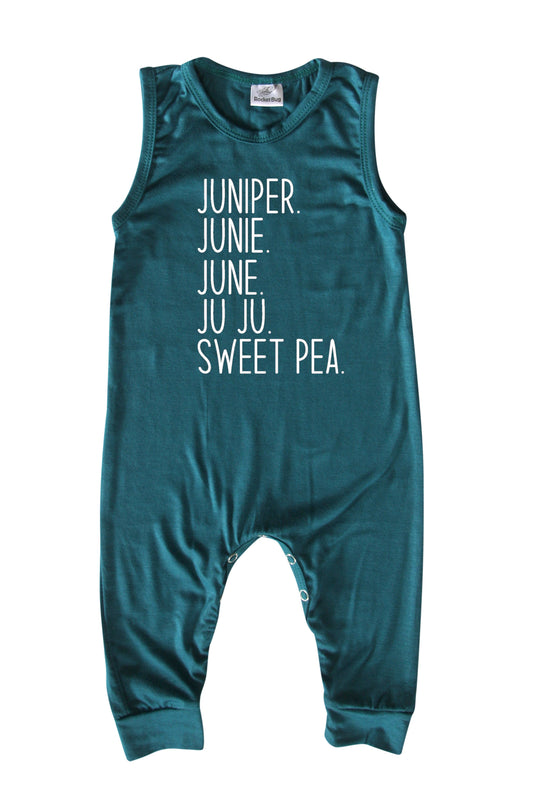 Personalized Nickname Custom Silky Sleeveless Baby Romper for Boys and Girls-Gender Neutral