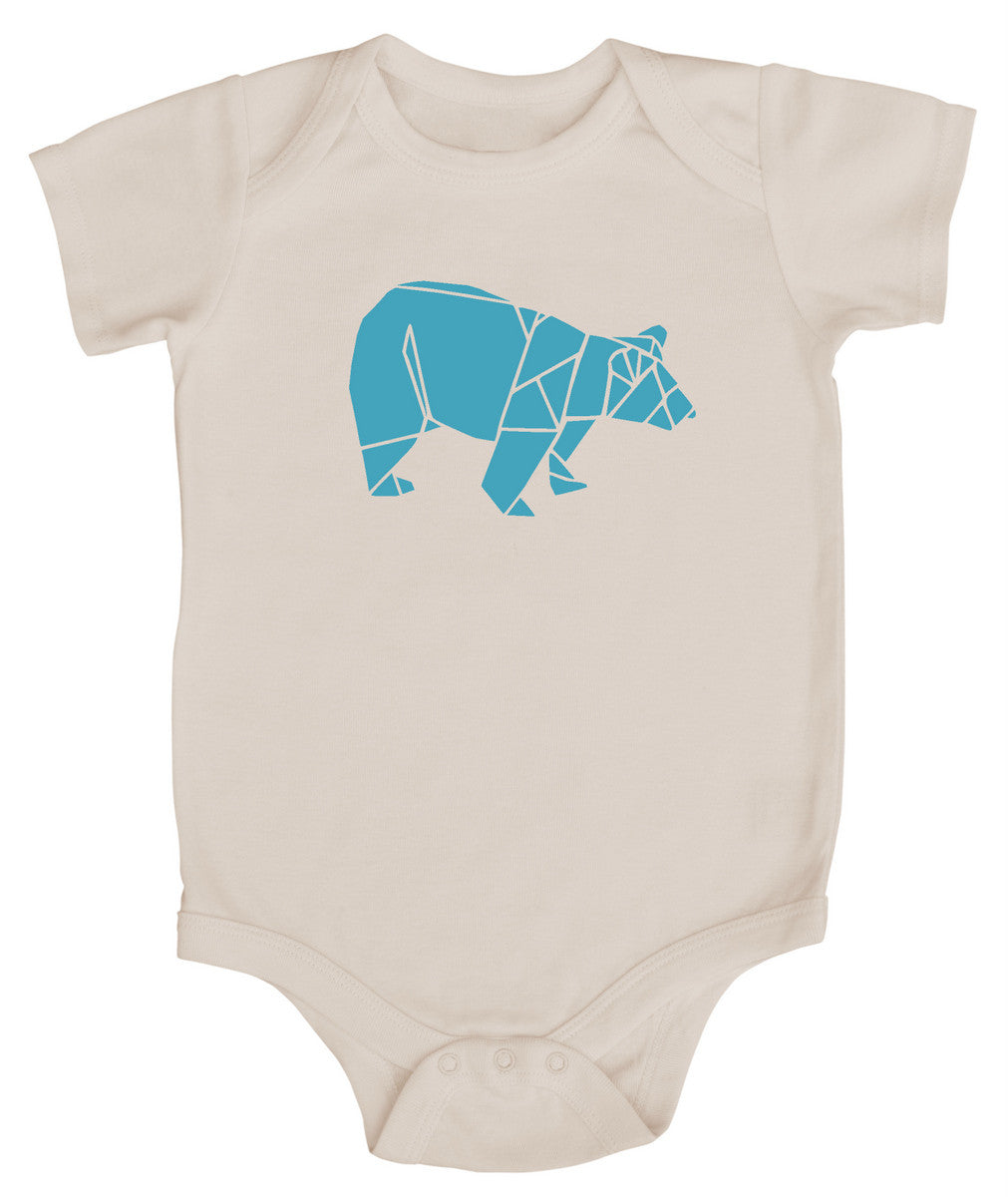 Origami Bear Silhouette Baby Bodysuit