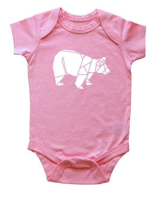 Origami Bear Silhouette Baby Bodysuit