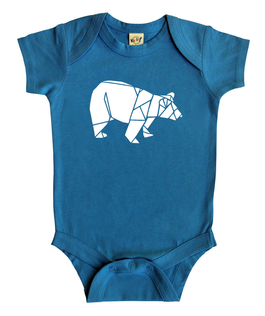 Origami Bear Silhouette Baby Bodysuit