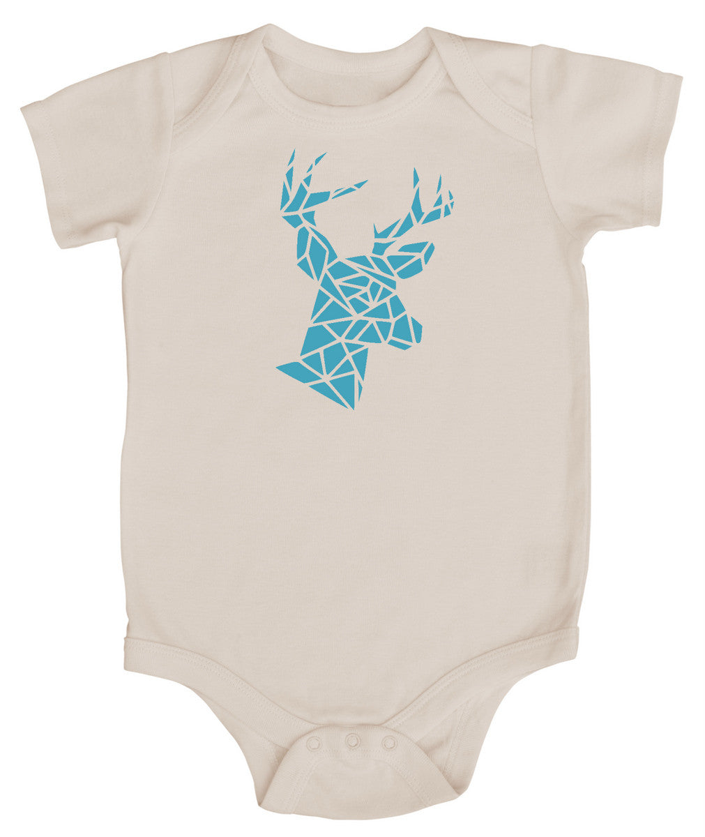 Origami Deer Silhouette Baby Bodysuit