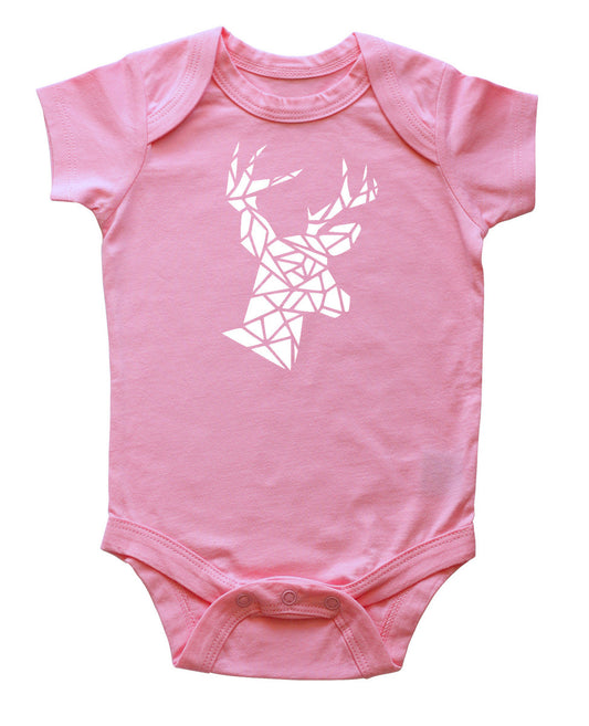 Origami Deer Silhouette Baby Bodysuit