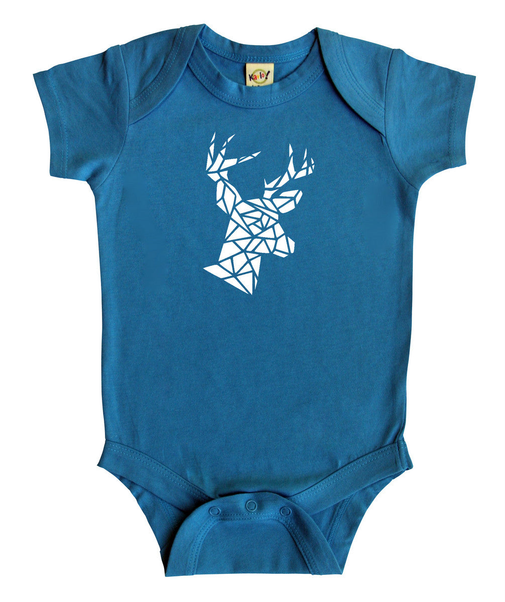 Origami Deer Silhouette Baby Bodysuit