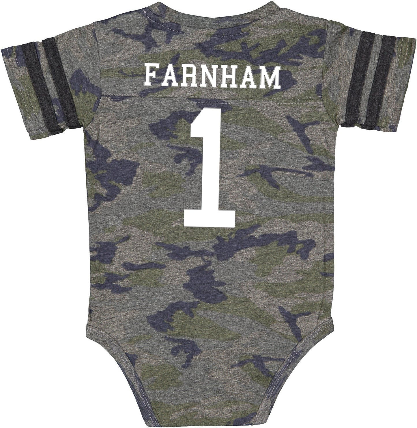 Custom Football Team Jersey Baby Bodysuit Personalized with Name and Number (Front & Back)