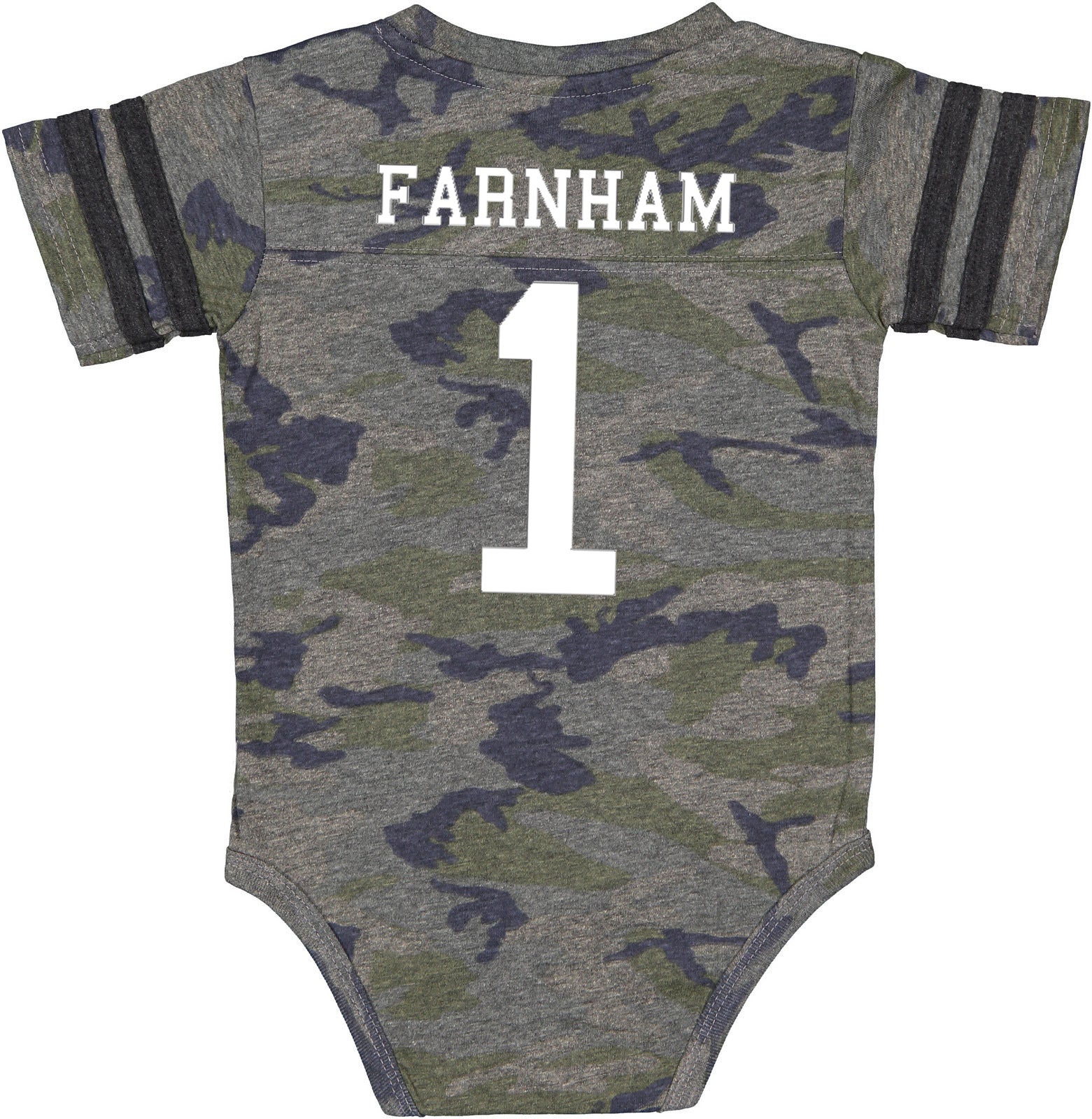 Custom Football Team Jersey Baby Bodysuit Personalized with Name and Number (Front & Back)