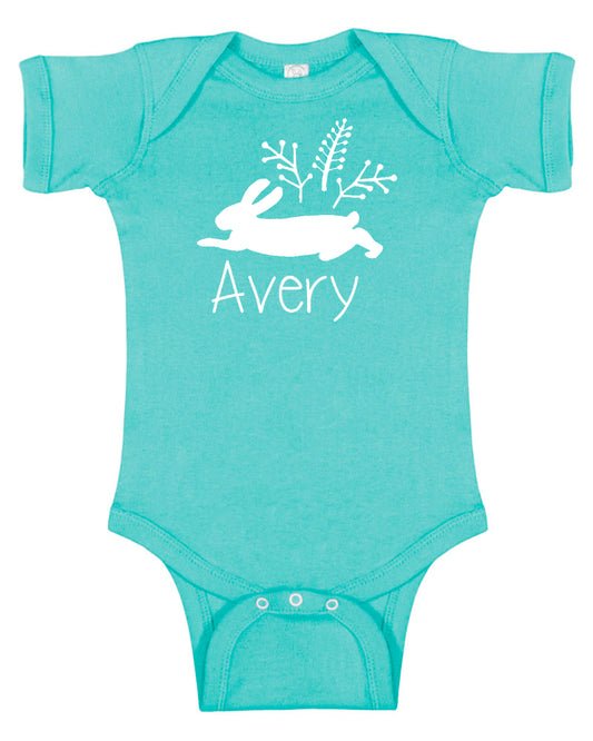Personalized "Wild Rabbit" Baby Bodysuit Personalized with Name