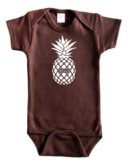 "Hello" Pineapple Baby Bodysuit