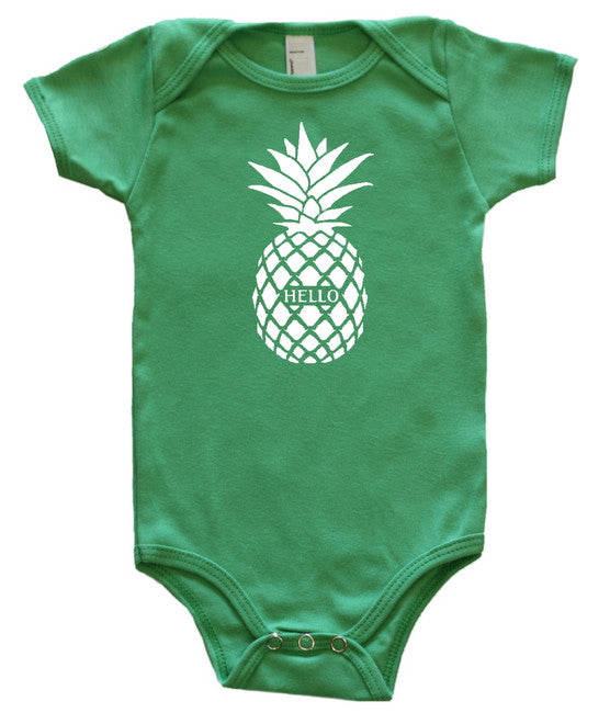 "Hello" Pineapple Baby Bodysuit