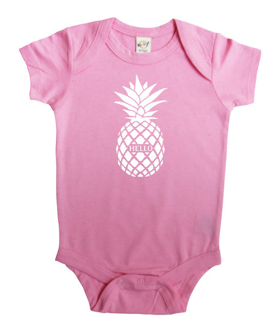 "Hello" Pineapple Baby Bodysuit