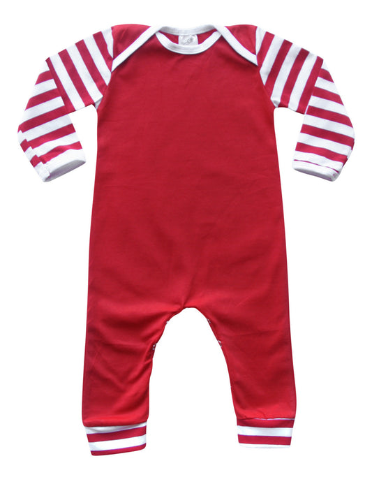 Christmas/Holiday Baby Romper for Boys and Girls Red Red and White Stripes