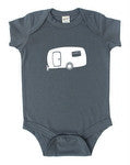 Retro Camper Baby Bodysuit Asphalt