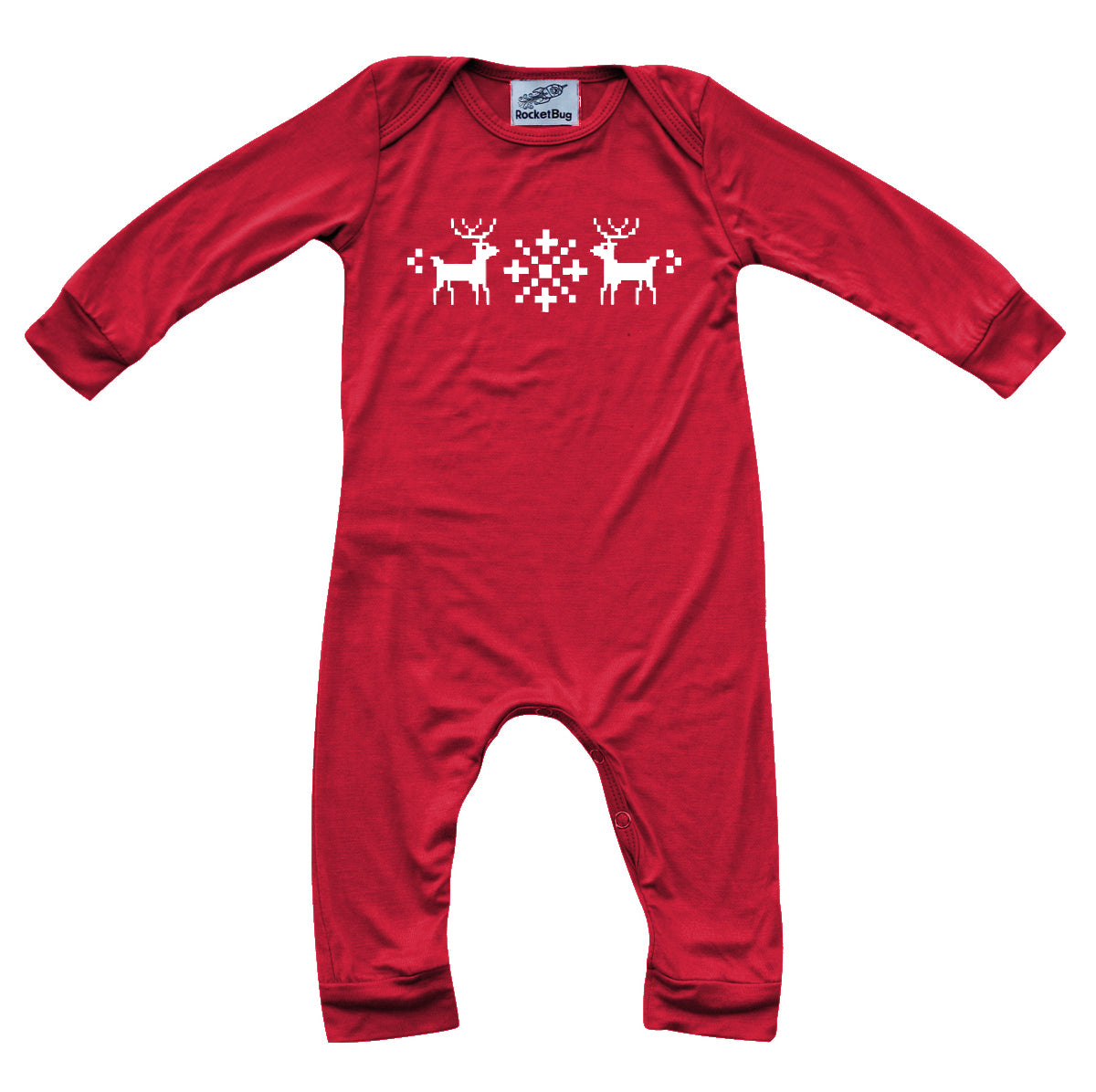 Holiday- Red Christmas Long Sleeve Baby Jumpsuit Romper