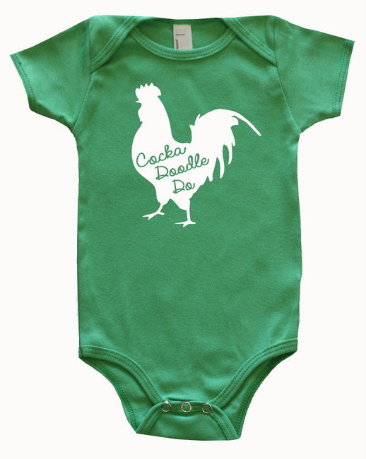 Farm Animal Silhouette Baby Bodysuit-Rooster Asphalt