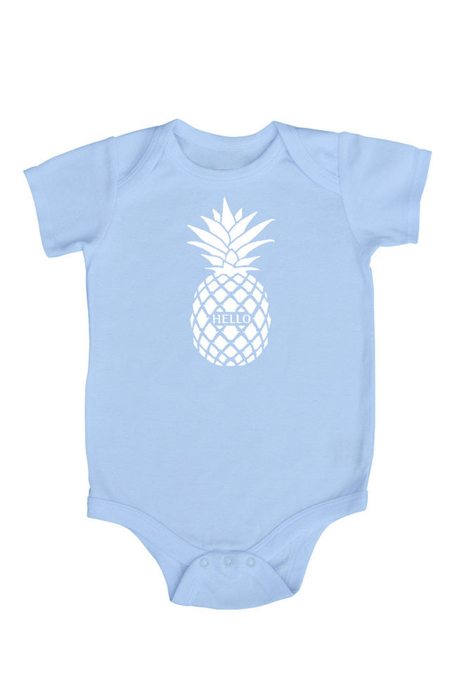 "Hello" Pineapple Baby Bodysuit
