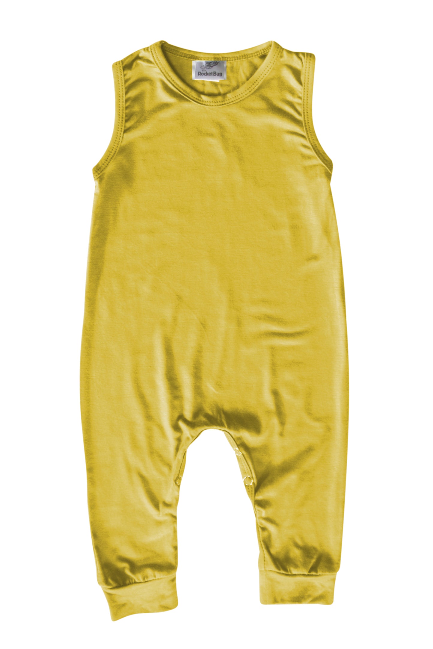 Silky Sleeveless Baby Romper for Boys and Girls-Gender Neutral Silky Maize