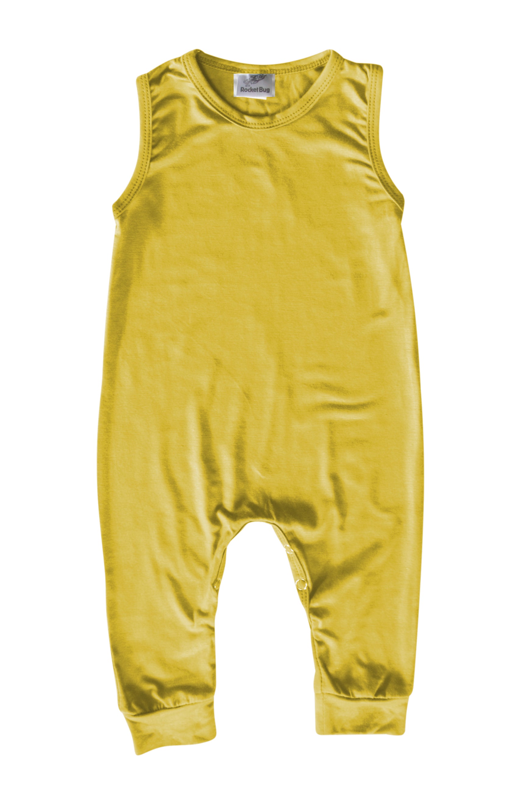 Silky Sleeveless Baby Romper for Boys and Girls-Gender Neutral Silky Maize