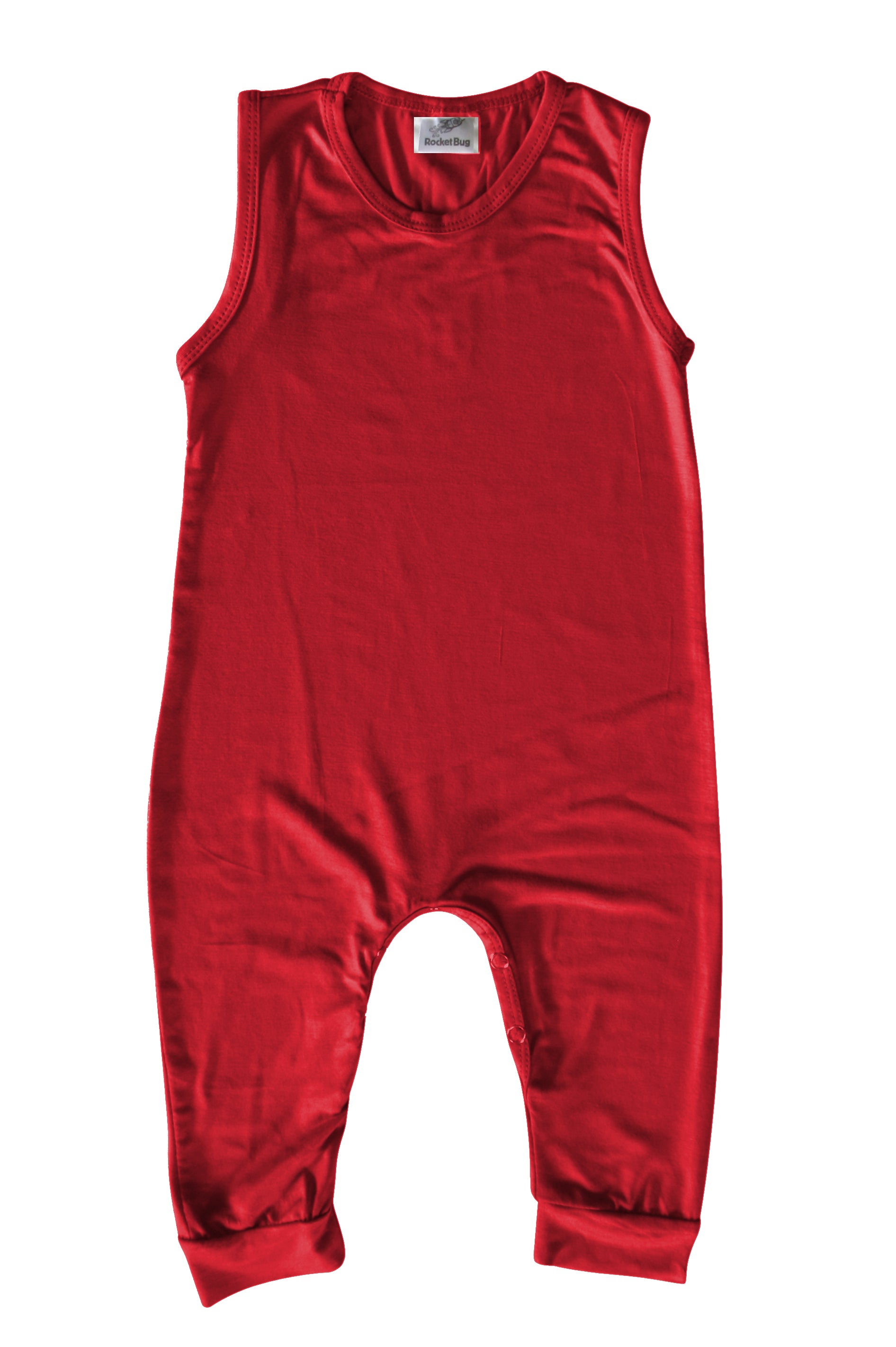 Silky Sleeveless Baby Romper for Boys and Girls-Gender Neutral Silky Red