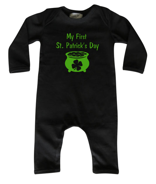 St. Patrick's Day Long Sleeve Baby Jumpsuit Romper