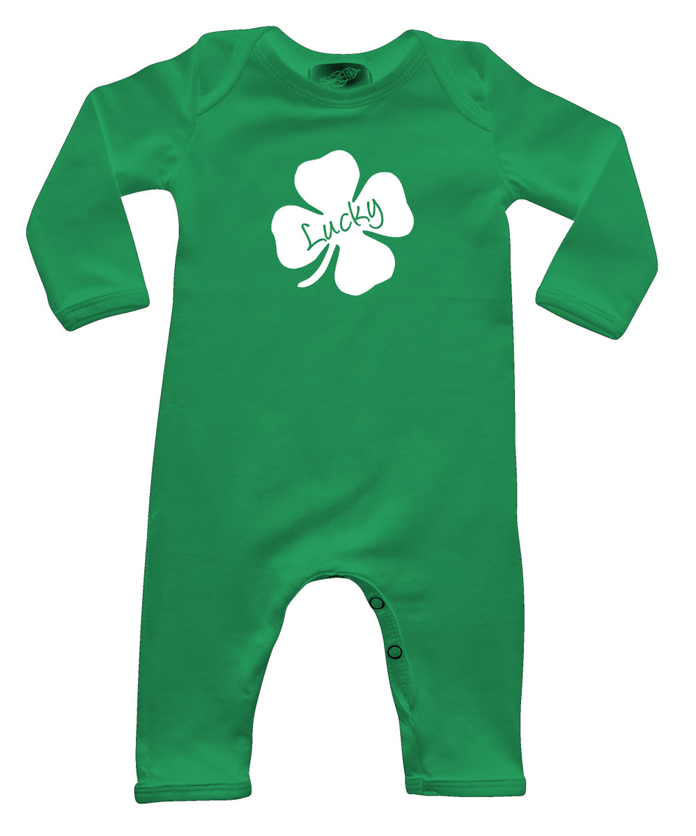 Green St. Patrick's Day Long Sleeve Baby Jumpsuit Romper