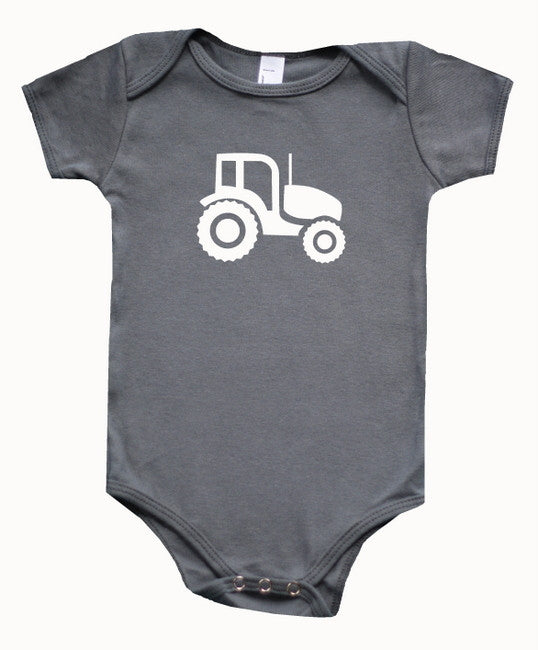 Farm Animal Silhouette Baby Bodysuit-Tractor