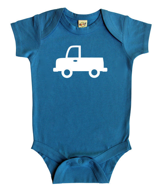 Transportation Silhouette Baby Bodysuit-Truck Turquoise
