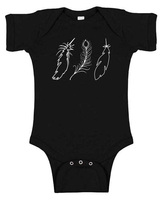 Wispy Feathers Graphic Baby Bodysuit