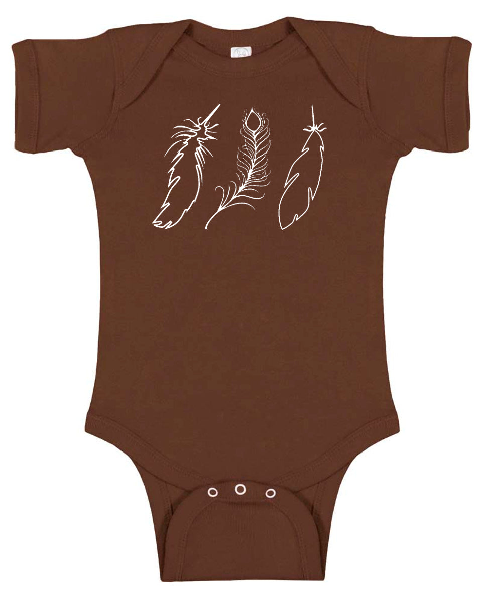 Wispy Feathers Graphic Baby Bodysuit